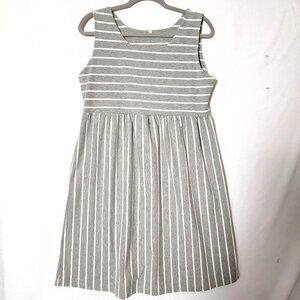 Unbranded Womens Maternity Dress Sz XL Sleeveless Knee Length Grey & White